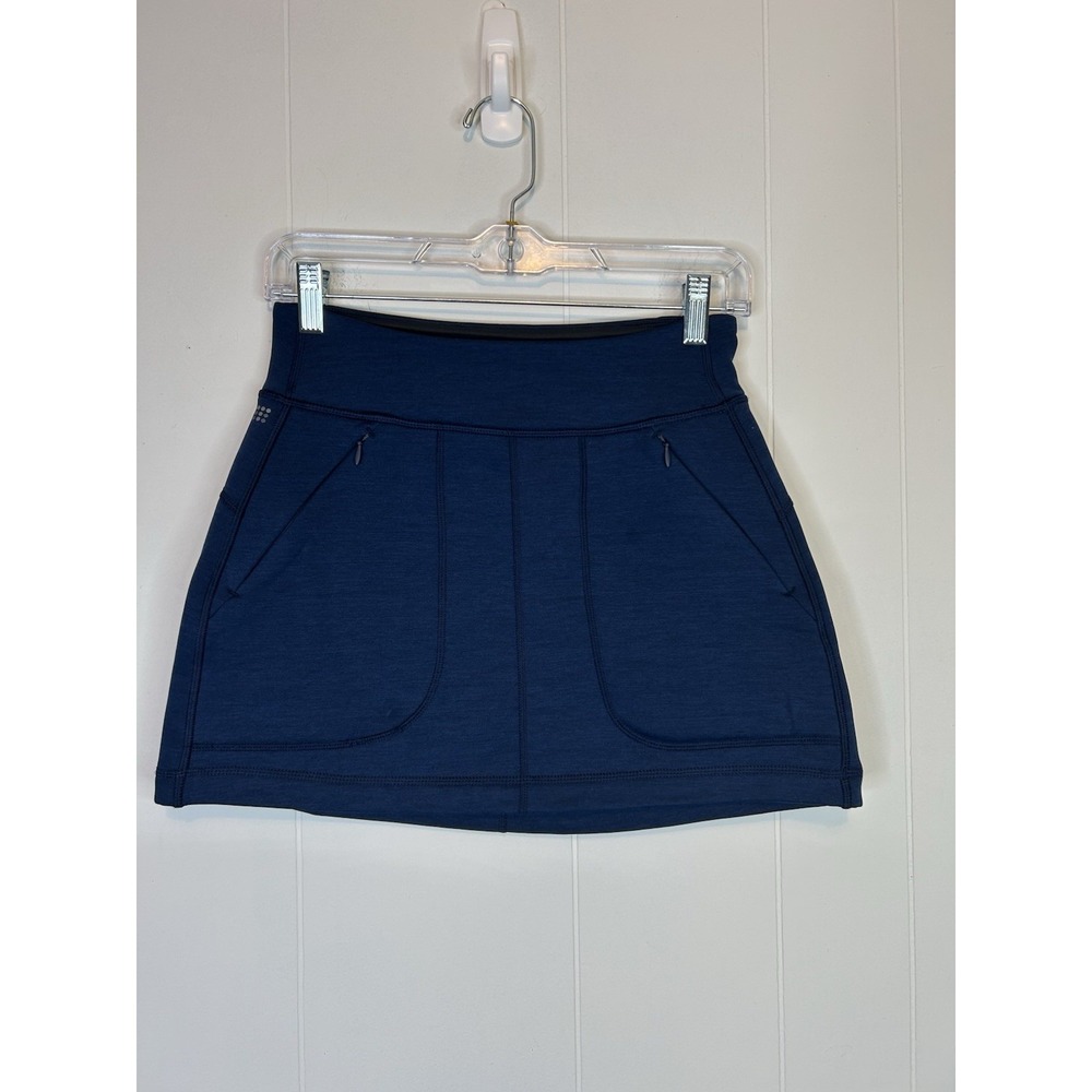 Title Nine Women's XS Fleece Lined Activewear Skirt Navy Active Athleisure 287